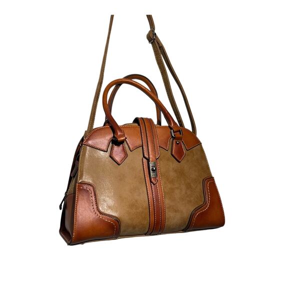 None and/or Unknown Handbags - Brown Western Style Faux Leather Crossbody Bag Purse CLEAN Unbranded Equestrian